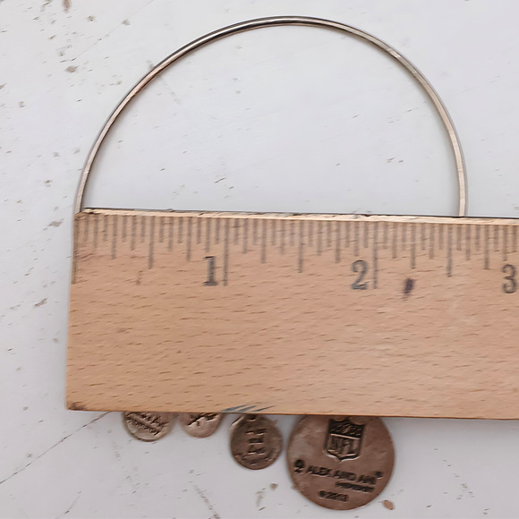 Alex and Ani 20173 Silver Tone NFL Eagles Charm Bangle Bracelet Adjustable - Picture 6 of 8